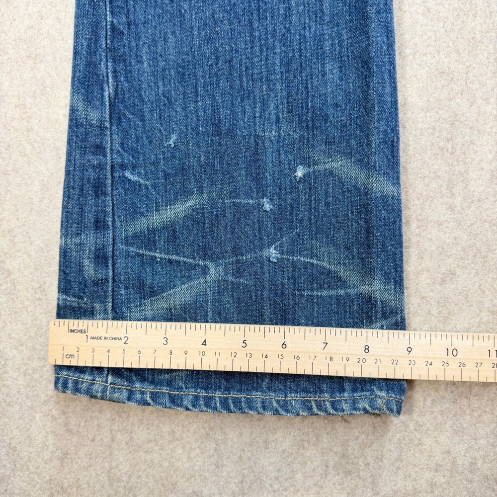 Rugby Ralph Lauren Womens Bootcut Jeans Medium Wash Blue Distressed Size 29 Y2K - Picture 11 of 11
